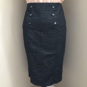 IZ Byer Denim button front pencil skirt XS 0 1